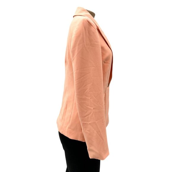 Halogen Single-Breasted Long Sleeve Blazer Business Pockets Peach Pink Women XS - Picture 3 of 13